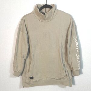 Stracci Be Brave High Neck Beige Sweatshirt
